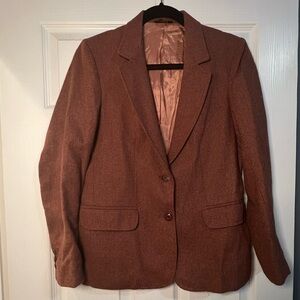 Vintage Wool Oscar De La Renta Rayna Jacket Blazer 5/6 Brown
